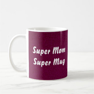 Caneca De Café monograma roxo abstrato de super-mãe moderna