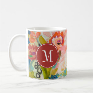 Caneca De Café Monograma Secret Garden Floral III