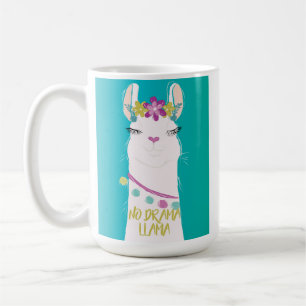 Caneca De Café Monograma sem ilustração Drama Llama