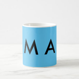 Caneca De Café Monograma simples adicione a letra do seu nome hom