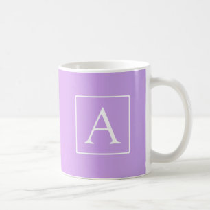 Caneca De Café Monograma Simples Ombre Rosa/Roxo Sutil