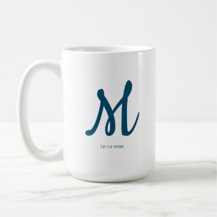Caneca De Café monograma simples personalizado adicione seu nome