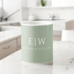 Caneca De Café Monograma Simples Profissional Elegante Minimalist