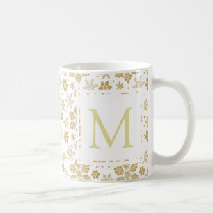 Caneca De Café Monograma Snowflake
