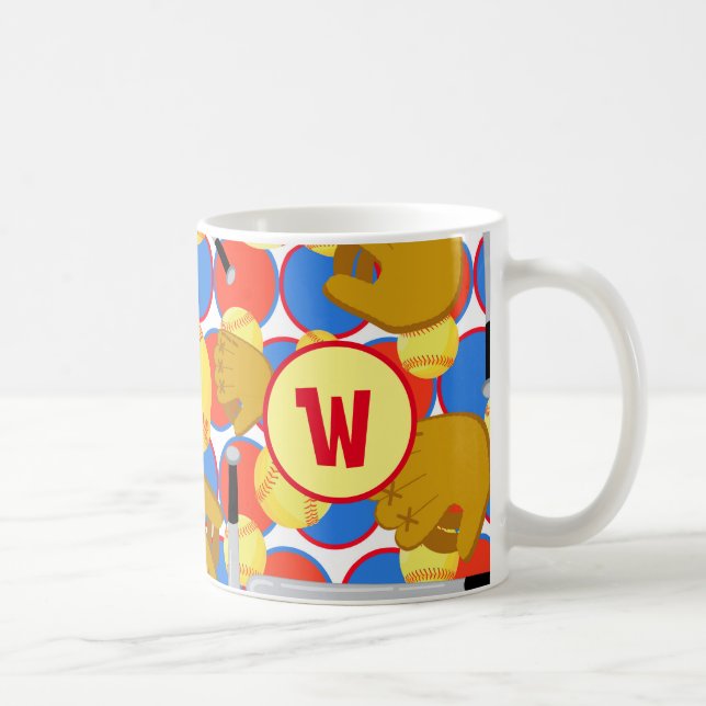 Caneca De Café Monograma Softball (Direita)