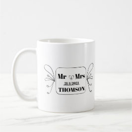 Caneca De Café monograma sr e sra