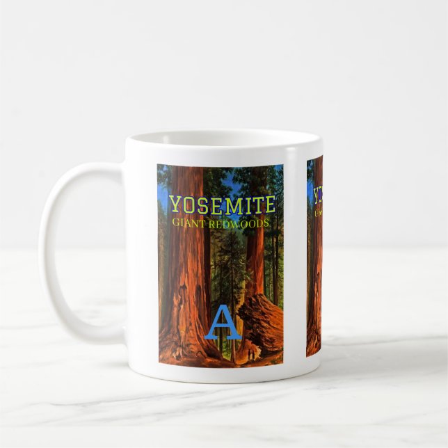 Caneca De Café Monograma Yosemite Valley, California Giant Redwoo (Esquerda)