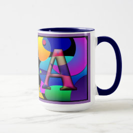 Caneca de café monogramada "V" e "A"