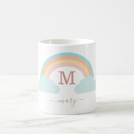 Caneca De Café Monogramm, kundenspezifischer Regenbogen