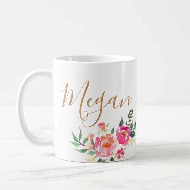 Caneca De Café monogrammed conhecido personalizado demasiado (Esquerda)