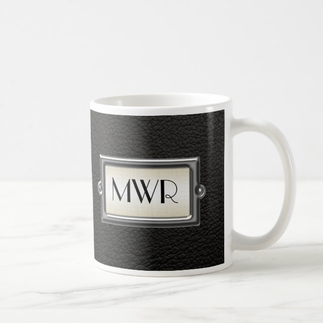 Caneca De Café Monogrammed - Letra Executive Men Personalizada (Direita)