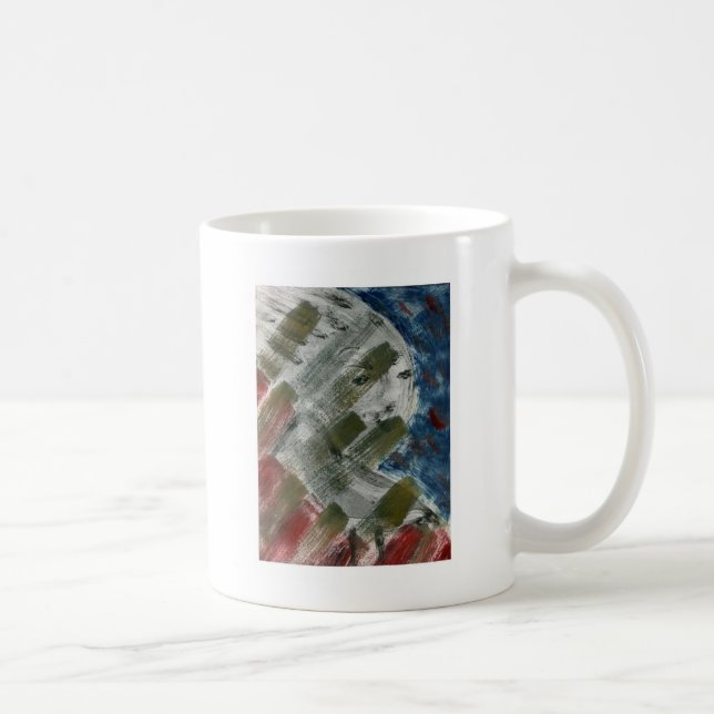 Caneca De Café Monoprint Woman and Crow (Raven) (Direita)