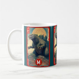 Caneca De Café Monster Monogram Lizard Retro Bold Cool Graphic