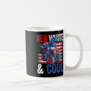 Caneca De Café Monster Truck Dino 4 de Julho Bandeira Americana M