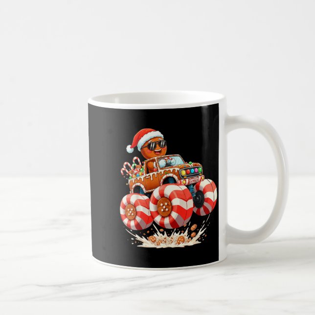 Caneca De Café Monster Truck Gingerbread Man Christmas  (Direita)