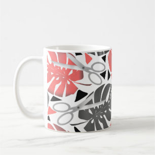 Caneca De Café Monstera impressão tropical deixa tesoura exo sel