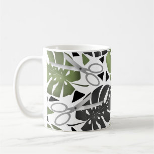 Caneca De Café Monstera impressão tropical deixa tesoura exo selv