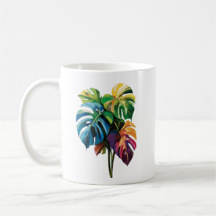 Caneca De Café Monstera Leaf Mug Colorida
