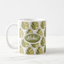 Caneca De Café Monstera Leaves - Green