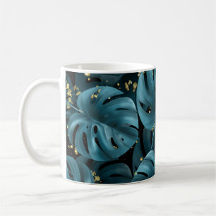 Caneca De Café Monstera Palm, Ouro Sem Olhos.
