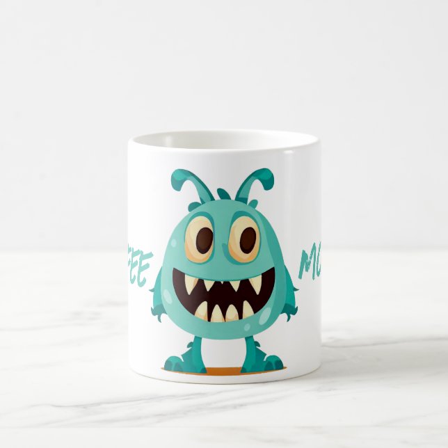 Caneca De Café Monstro/Alienígena/Cartoon/Azul (Centro)