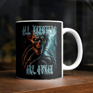 Caneca De Café Monstro assustador de terror morto-vivo, demônio o