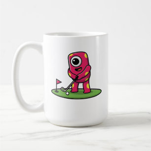 Caneca De Café Monstro Cor-de-Rosa com um Olho Só Fofo Jogando Go
