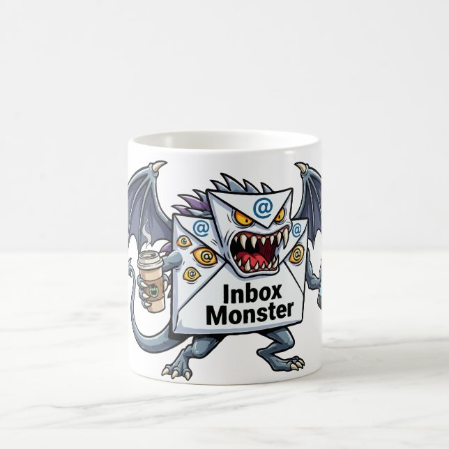 Caneca De Café Monstro da Caixa de Entrada Sobrecarga de Email Gr (Centro)