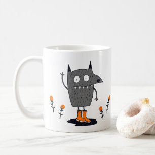 Caneca De Café Monstro de Ondas Engraçado