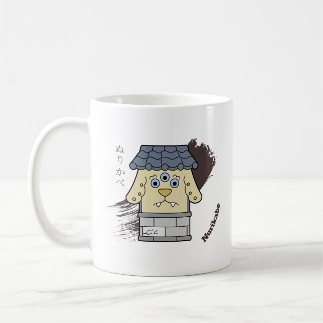 Caneca De Café Monstro de Parede Fofo Nurikabe - Yokai Divertido (Esquerda)