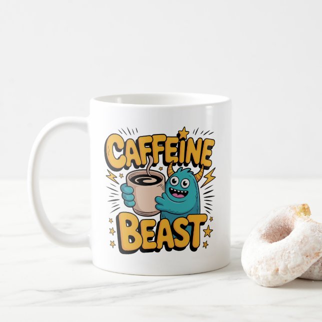 Caneca De Café Monstro do Café (Com Donut)