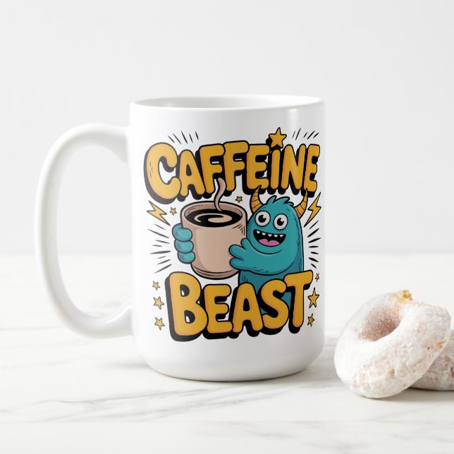 Caneca De Café Monstro do Café (Com Donut)
