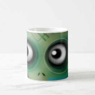 Caneca De Café Monstro do Kawaii Verde