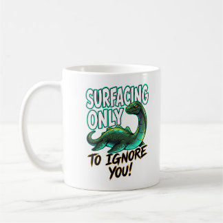 Caneca De Café Monstro do Lago Ness Aparecendo Só para Ser Engraç