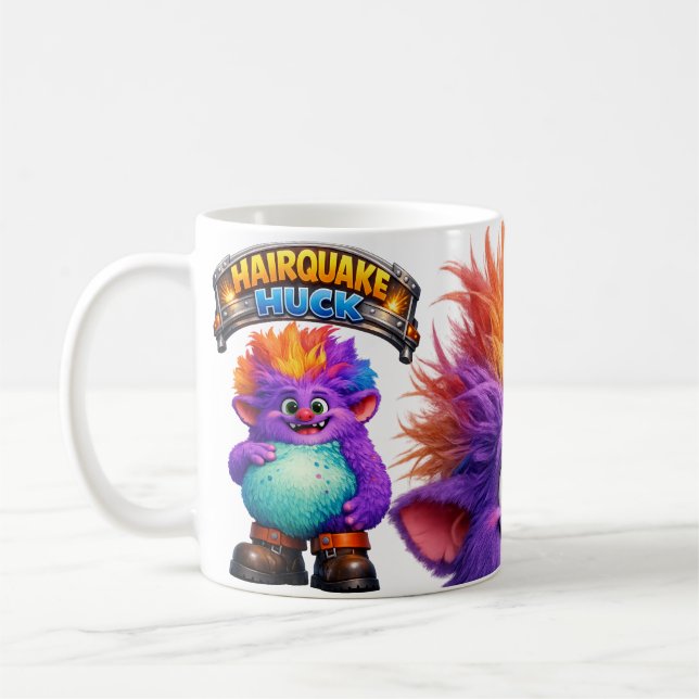 Caneca De Café Monstro Engraçado Hairquake  (Esquerda)