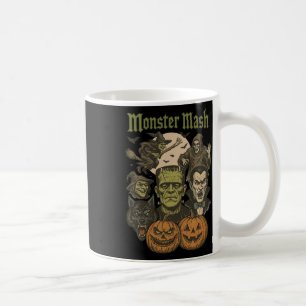 Caneca De Café Monstro Mash Retro Halloween Monstro Engraçado Spo