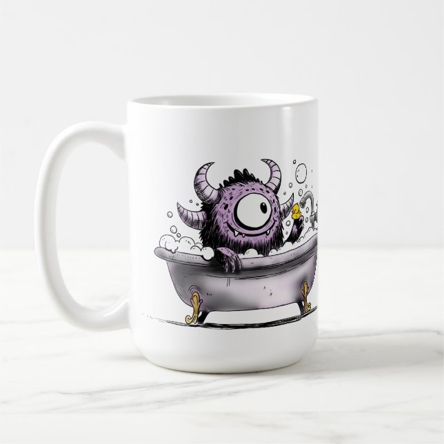 Caneca De Café Monstro no Banho de Espuma (Esquerda)