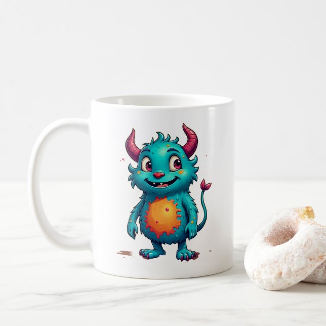 Caneca De Café Monstro Whimsical Encantador (Com Donut)