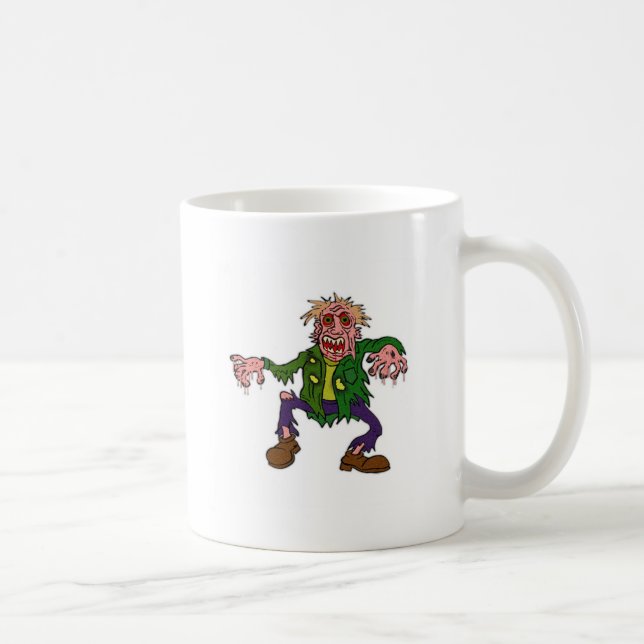 Caneca De Café Monstro Zombie Verde das Halloween (Direita)