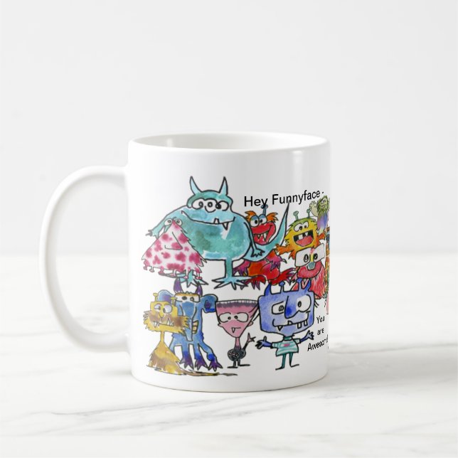 Caneca De Café Monstros de Cartoons Engraçados (Esquerda)