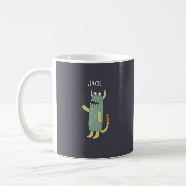 Caneca De Café Monstros Divertidos Personalizados (Esquerda)