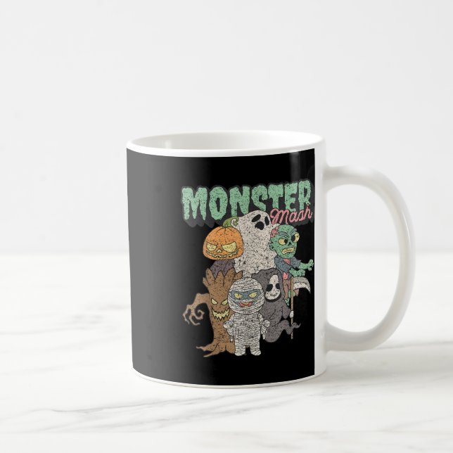 Caneca De Café Monstros Mash Frankenstein Filmes de Terror Engraç (Direita)