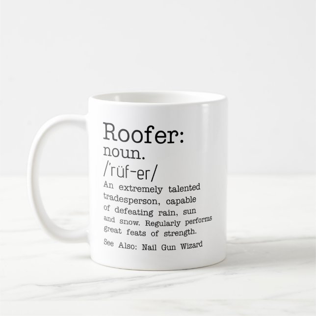 Caneca De Café Montador de Telhados Personalizado (Esquerda)