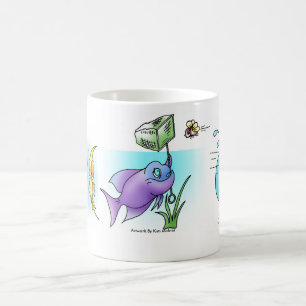 Caneca De Café Montagem 3 dos desenhos animados dos peixes