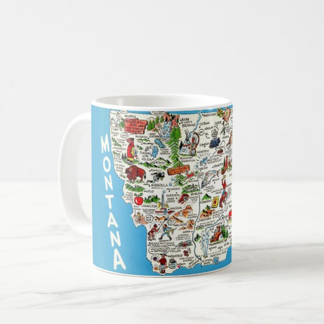 Caneca De Café Montana Map Mug (Frente Esquerda)