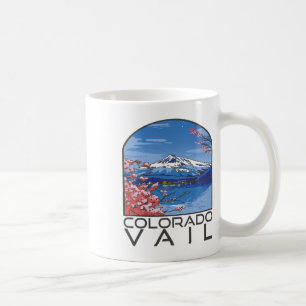 Caneca De Café Montanha de Neve Vail Colorado Férias de Inverno E