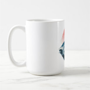Caneca De Café Montanha Mística Lua Carmesim Arte Zen