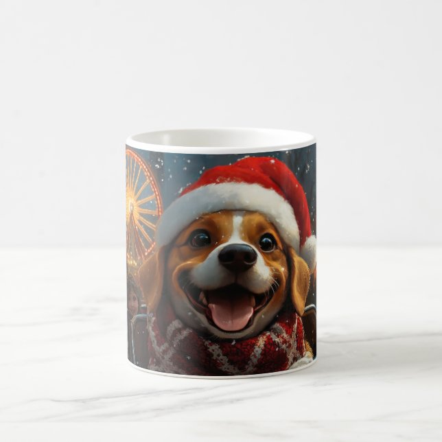 Caneca De Café Montanha-russa de Cachorro Beagle Natal (Centro)