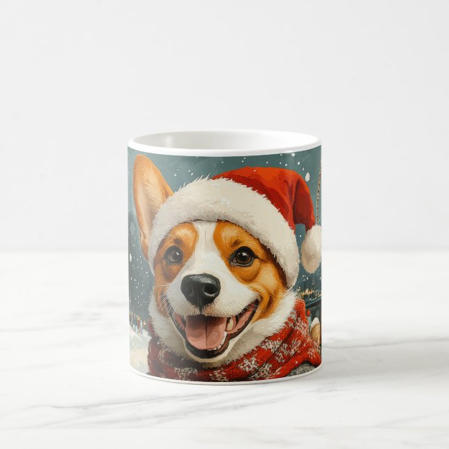 Caneca De Café Montanha-russa de Natal do Cão Basenji (Centro)