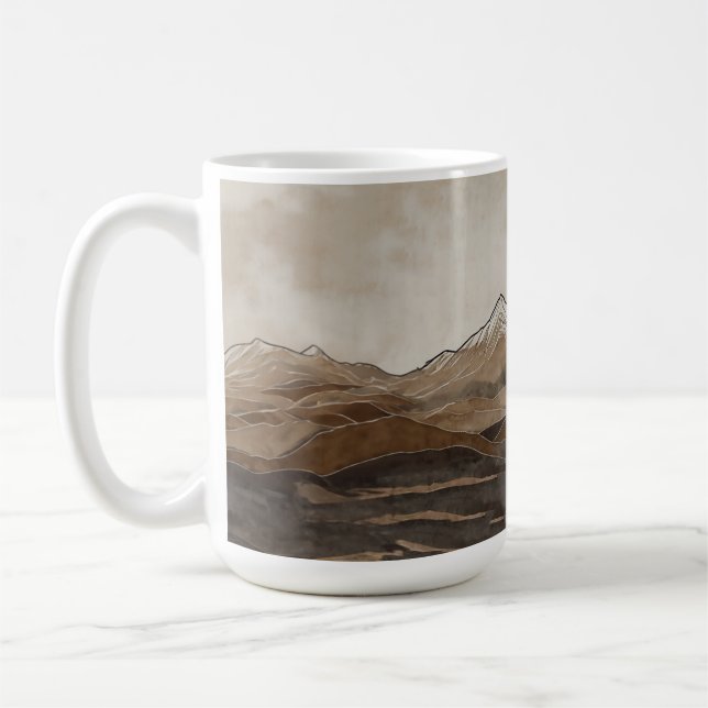 Caneca De Café Montanhas de Fumo Paisagem Cênica de Aventura (Esquerda)